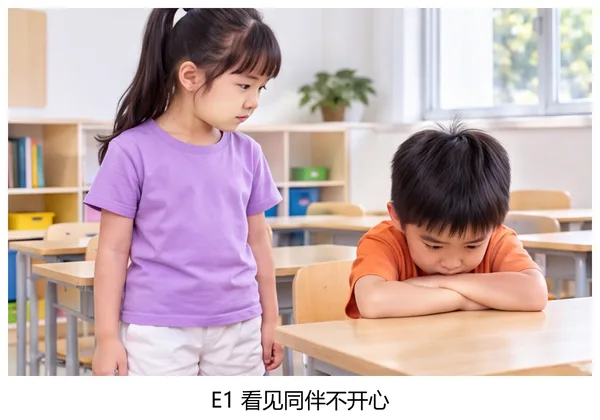 轮流对话卡片示例三：关心同伴时的共情回应