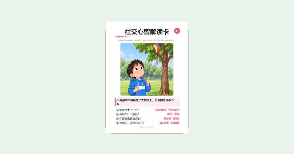 孩子看不懂别人的想法?48张社交心智解读卡教他猜