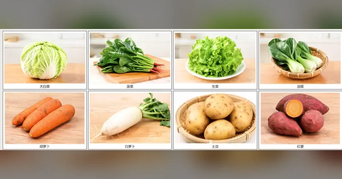 蔬菜认不全？菜市场就是教室，36 种常见菜从命名配对到分类一页看懂