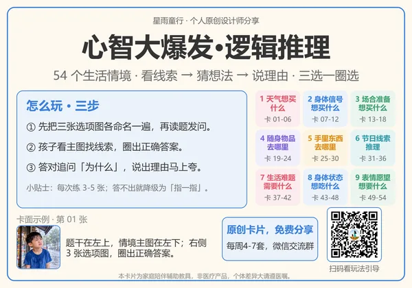 心智大爆发·逻辑推理卡:雨里躲雨,猜一猜他想买什么